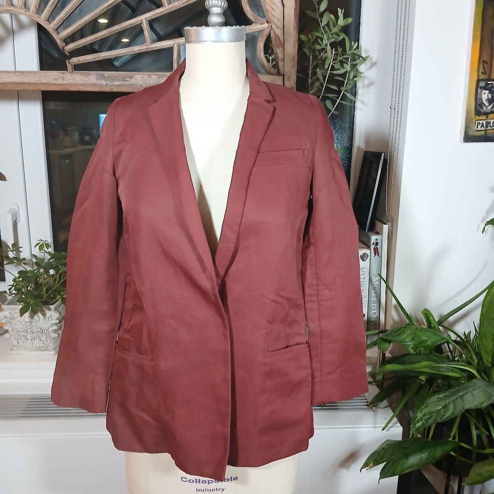 Bimba and Lola Maroon Unlined Blazer Size 36 EU / Small